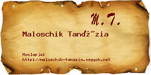 Maloschik Tanázia névjegykártya